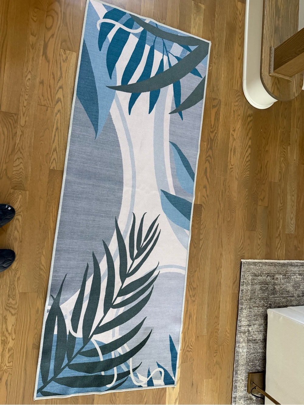 Blue Leaf Runner Rug - Ruggable - no pad included.